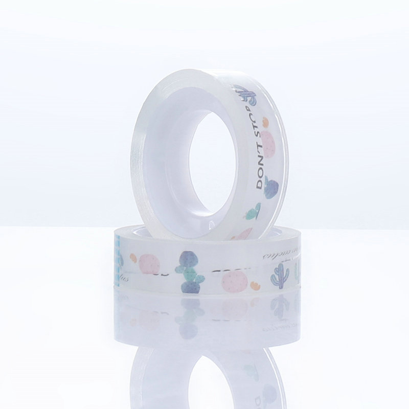 Bedrucktes, individuelles, superwasserdichtes, transparentes Kawaii-Klebeband, unsichtbares 12-mm-Briefpapierband für das Schulbüro